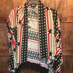 Boutique Stars and Stripes Shawl, pancho